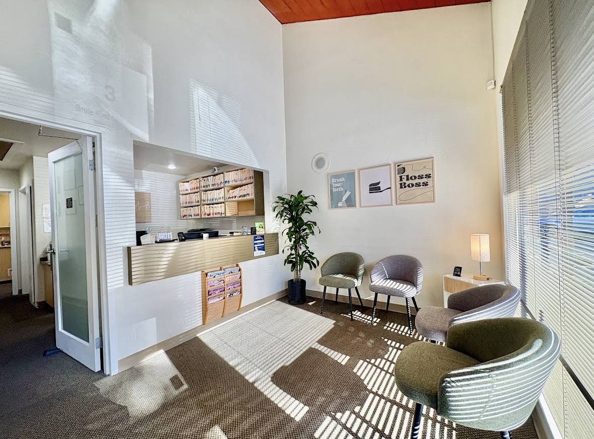 Welcoming reception area at Smile Kind Dental Care